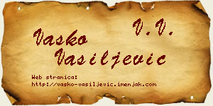 Vasko Vasiljević vizit kartica